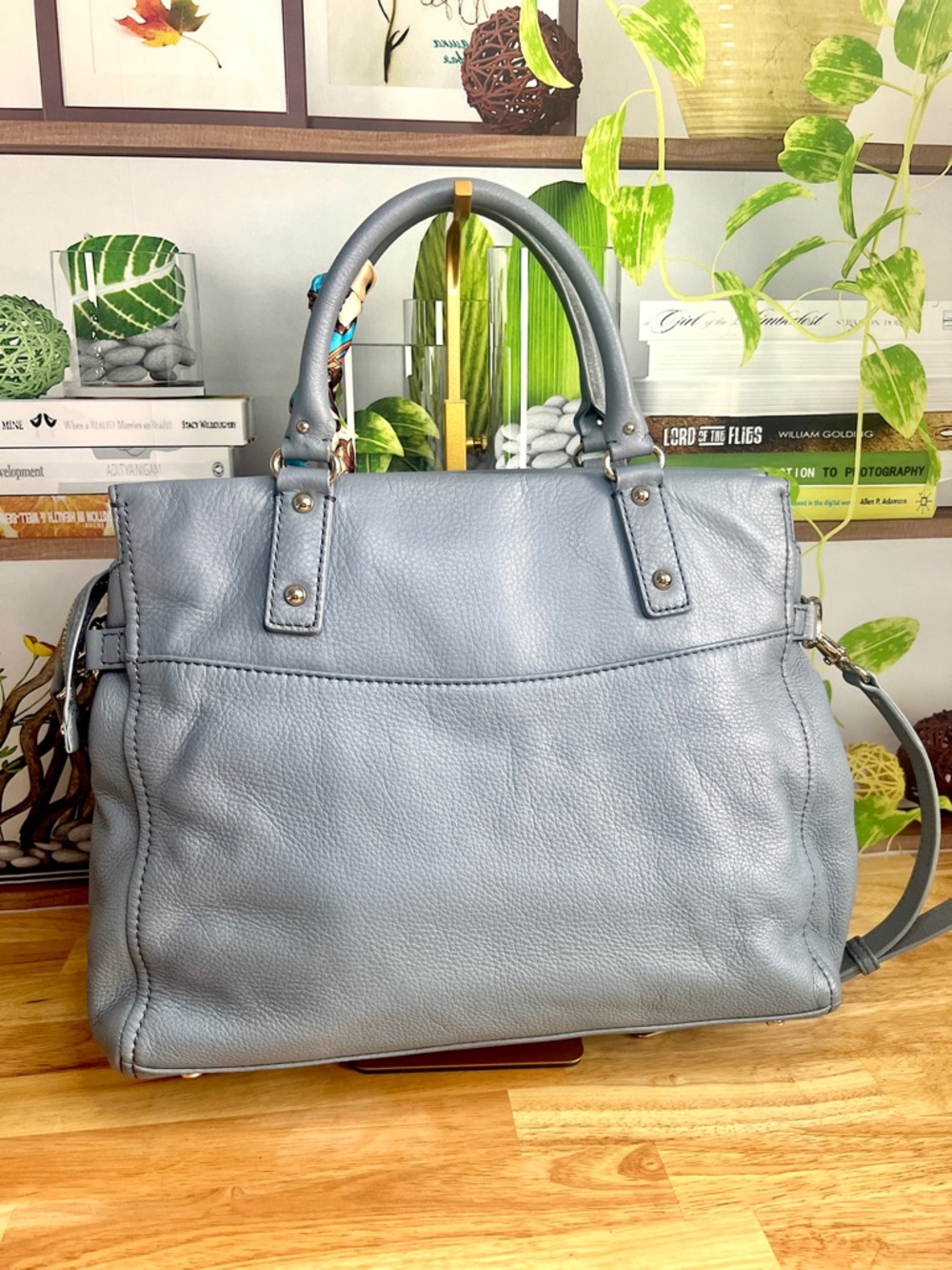 Kate Spade Large Cobble Hill Murphy Crossbody Satchel Bag in Gray Blue - Picture 8 of 13